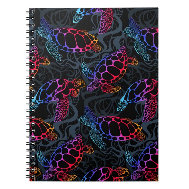 Carnet Tortue de mer psychédélique : Boho Ocean (Devant)