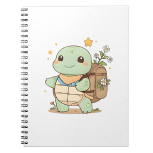 Carnet Tortue de voyage aventureuse mignonne design Kawai