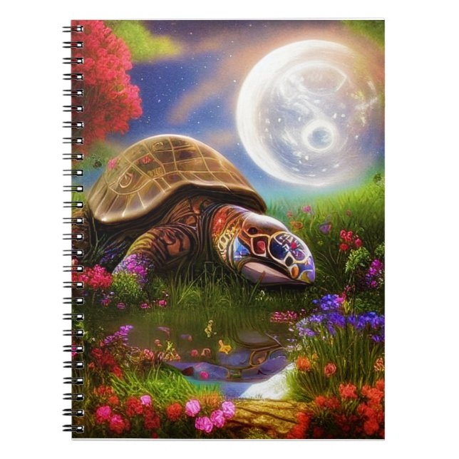 Carnet Tortue fantaisiste colorée  (Devant)