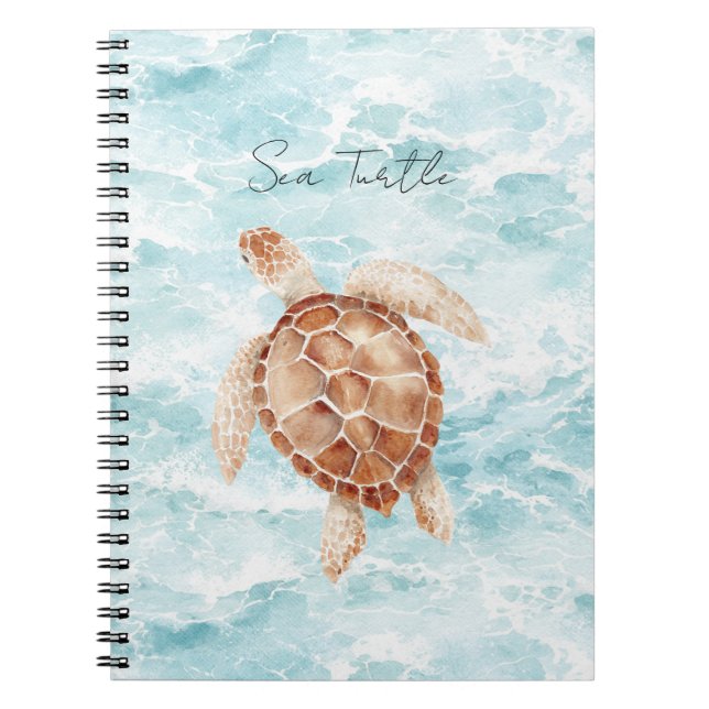 Carnet Tortue marine de l'océan (Devant)