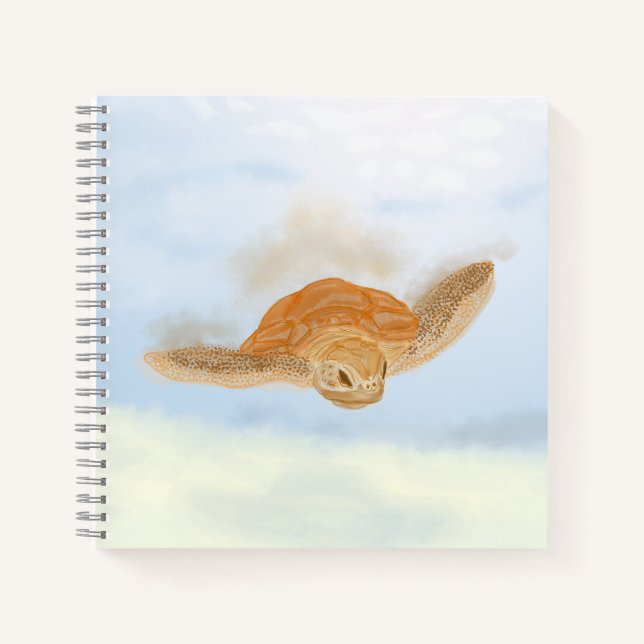Carnet Tortue sous l'eau. (Devant)