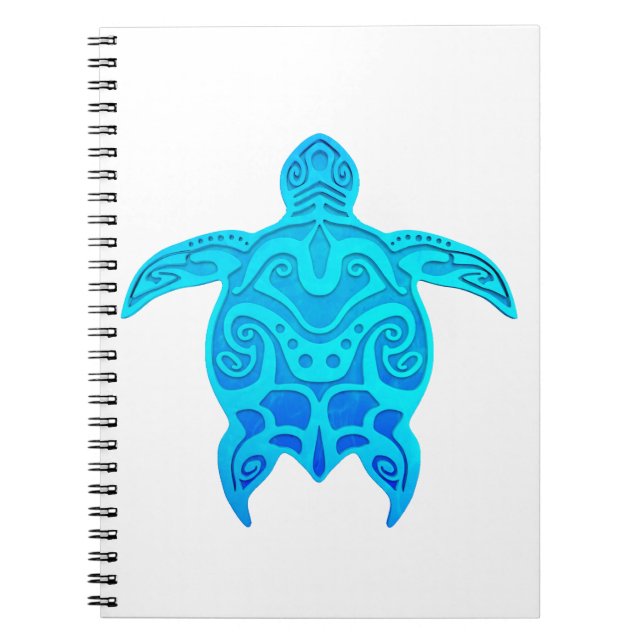 Carnet Tortue tribale bleue (Devant)