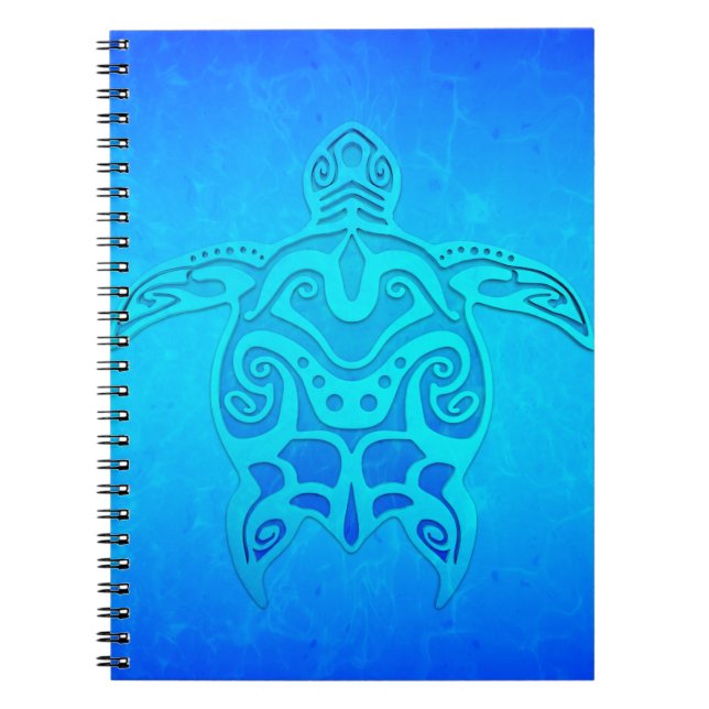 Carnet Tortue tribale bleue (Devant)