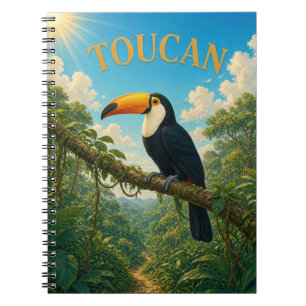 Carnet Toucan Canopée de la Forêt Tropicale Aquarelle Geo