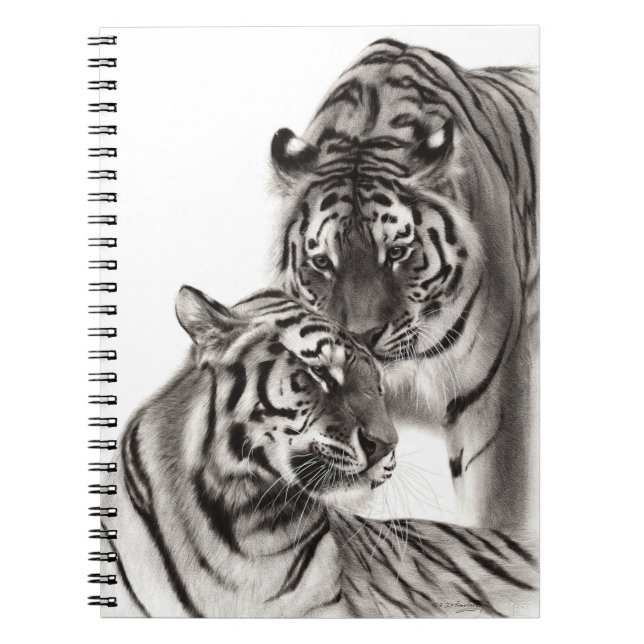 Carnet Touch - Oeuvre originale de tigre peinte à la main (Devant)