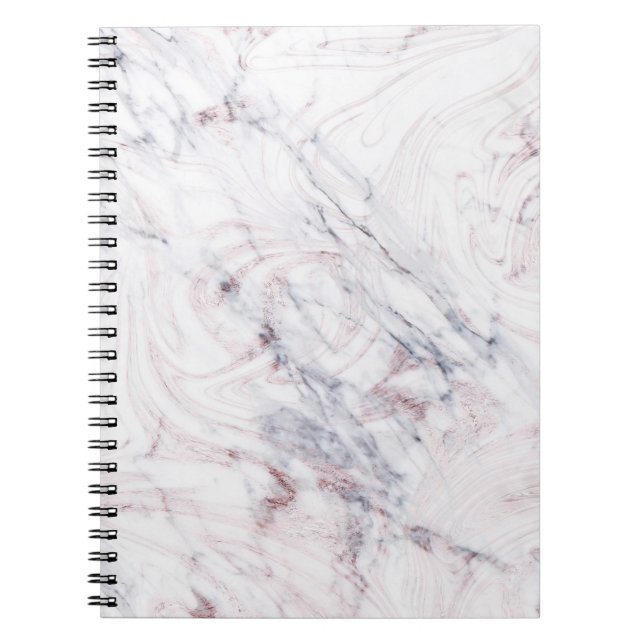 Carnet Touche de Rose blanc gris marbre tourbillon chic t (Devant)
