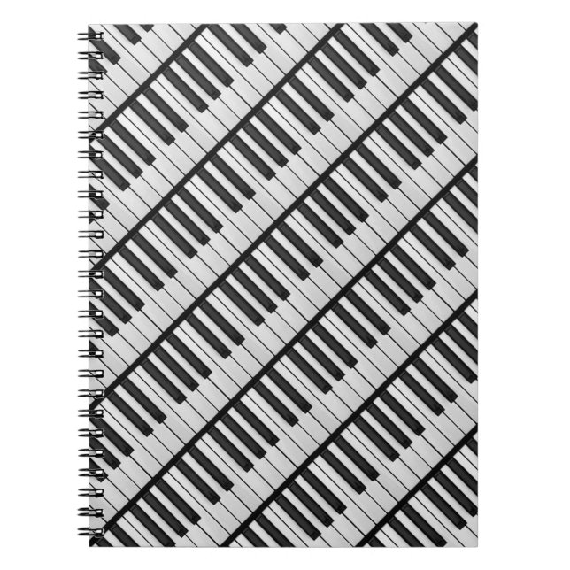 Carnet Touches de piano noir et blanc (Devant)