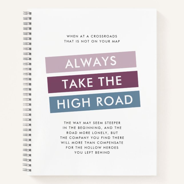 Carnet Toujours prendre la voie de l'honneur (Devant)