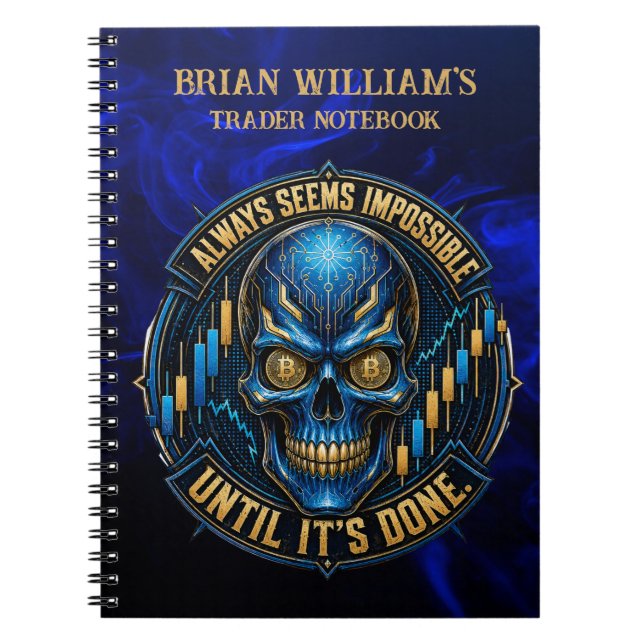 Carnet Toujours semble impossible Lueur bleue Bitcoin (Devant)
