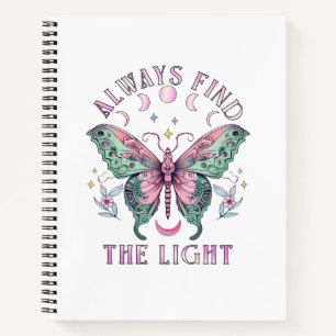 Carnet Toujours trouver la lumière Beau papillon coloré