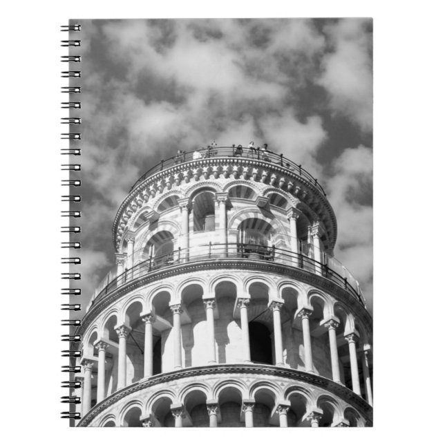 Carnet Tour de Pise Italie noir blanc (Devant)