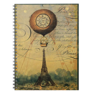 Carnet Tour Eiffel Ballons à air chaud Steampunk
