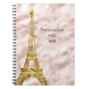 Carnet Tour Eiffel Blush Pink Glam Or