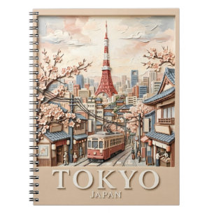 Carnet Tour Eiffel Japon Paysage Urbain Sakura Voyage Rét