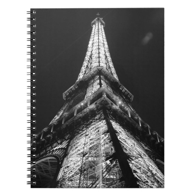 Carnet Tour Eiffel Noir Blanc Paris Europe Voyage (Devant)