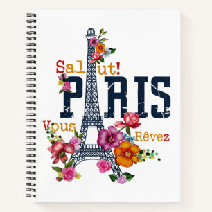Carnet Tour Eiffel Paris Chemise Salut Flower Paris Fra