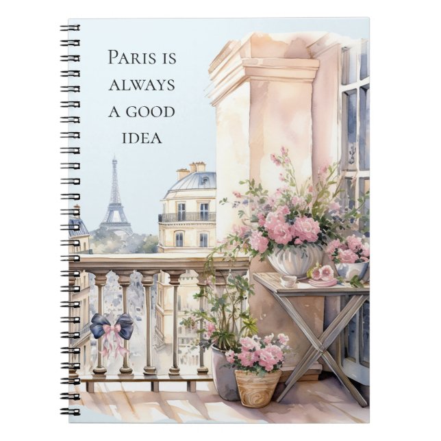 Carnet Tour Eiffel Paris Floral (Devant)