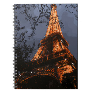 Carnet Tour Eiffel Scénique Paris France la Nuit Majestue