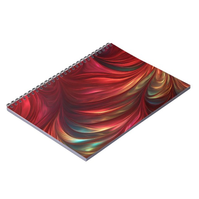 Carnet Tourbillon Abstrait rouge Iridescente (Côté gauche)