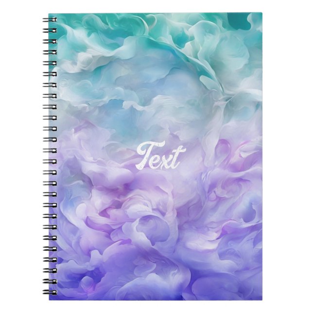 Carnet Tourbillon de nuage bleu et violet (Devant)