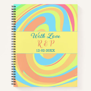 CARNET TOURBILLON PASTEL RÉTRO AJOUTER NOM LETTRE DATE MO