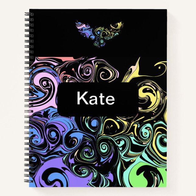 Carnet Tourbillons colorés abstraits  (Devant)