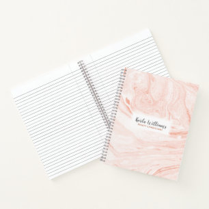 Carnet Tourbillons de marbre rose doré