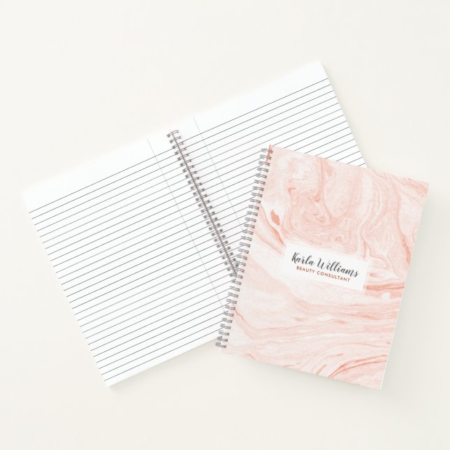 Carnet Tourbillons de marbre rose doré (Intérieur)