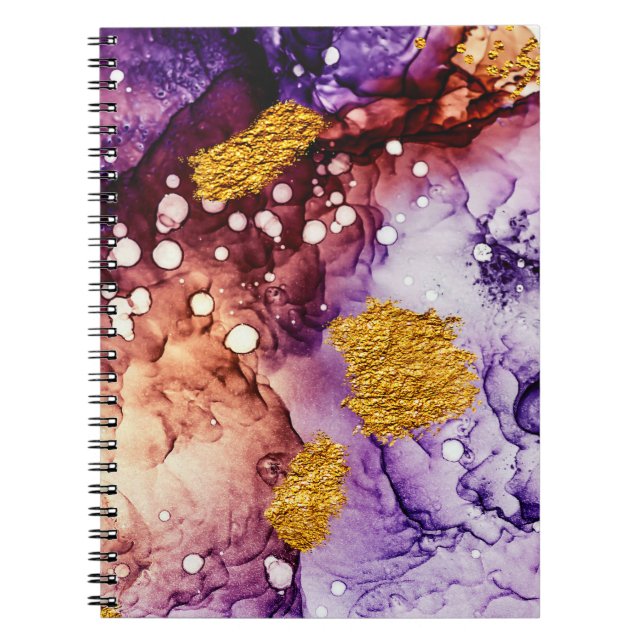 Carnet Tourbillons orientaux en or Peinture Abstraite (Devant)