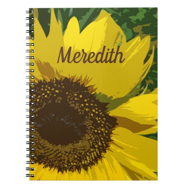 Carnet Tournesol Fleur Jaune Lumineuse Pétales Floral (Devant)