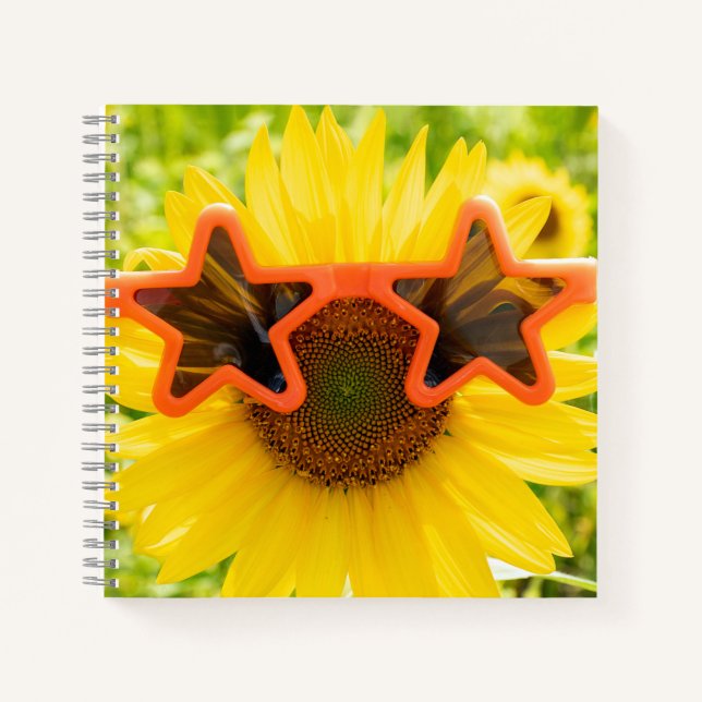 Carnet Tournesol jaune avec lunettes de soleil (Devant)