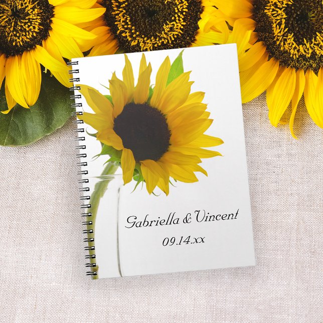 Carnet Tournesol jaune sur Mariage blanc (Créateur téléchargé)
