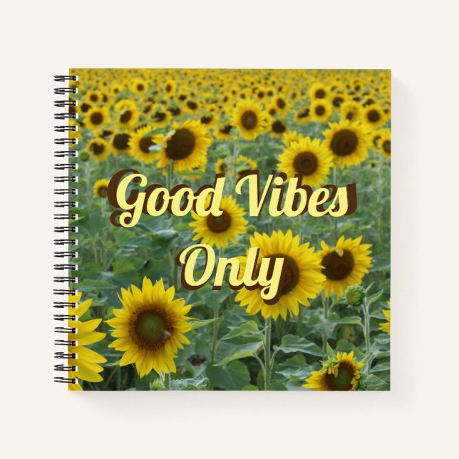 Carnet Tournesols brillants Good Vibes uniquement (Devant)