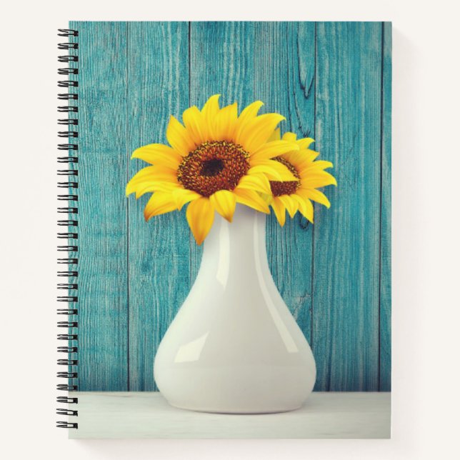 Carnet Tournesols dans un vase   (Devant)