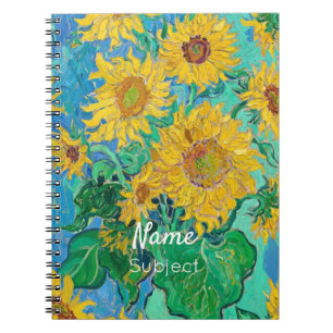 Carnet Tournesols de Van Gogh Fleurs Jaunes Nom personnal