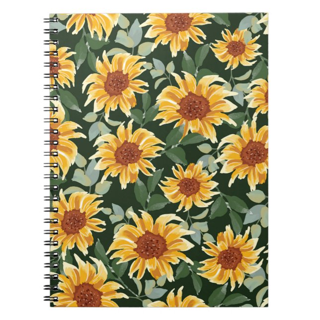 Carnet Tournesols Décor vert : Motif saisonnier (Devant)