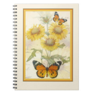 Carnet Tournesols et papillon