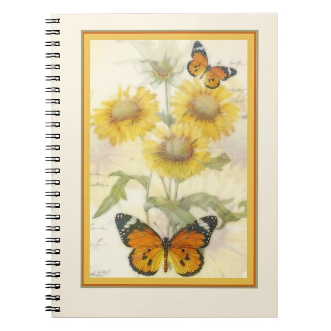 Carnet Tournesols et papillon (Devant)