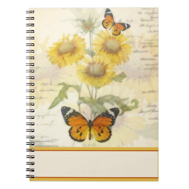 Carnet Tournesols et papillon (Devant)