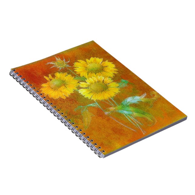 Carnet Tournesols peints doux (Côté Droit)