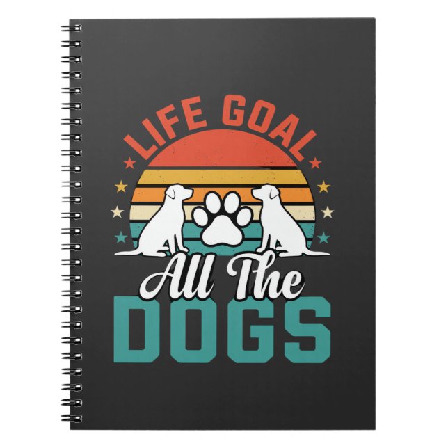 Carnet Tous les chiens Amateur de chiens rétro (Devant)