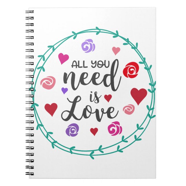 Carnet Tout ce dont tu as besoin, c'est d'amour (Devant)