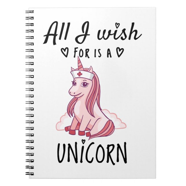 Carnet Tout ce que je souhaite est une licorne (Devant)
