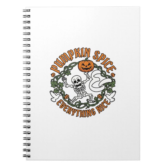 Carnet Tout Citrouille Épice Nice Halloween Squelette V (Devant)
