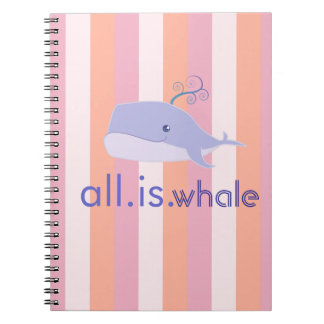 Carnet Tout est les rayures de baleine (bleu, rose)