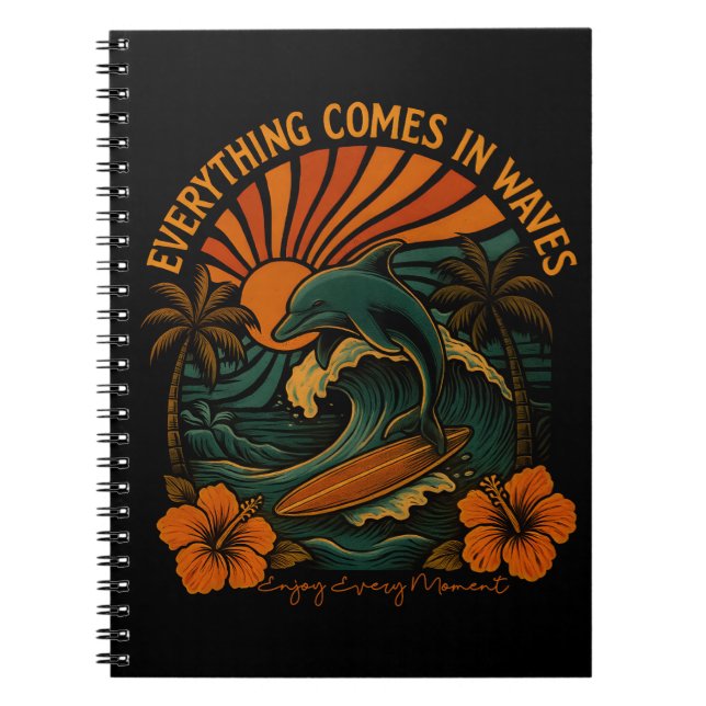 Carnet Tout Vient En Vagues Rétro (Devant)
