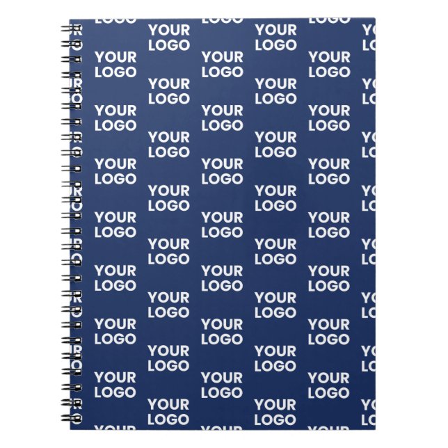 Carnet Toute image ou logo d'entreprise éditable bleu mar (Devant)