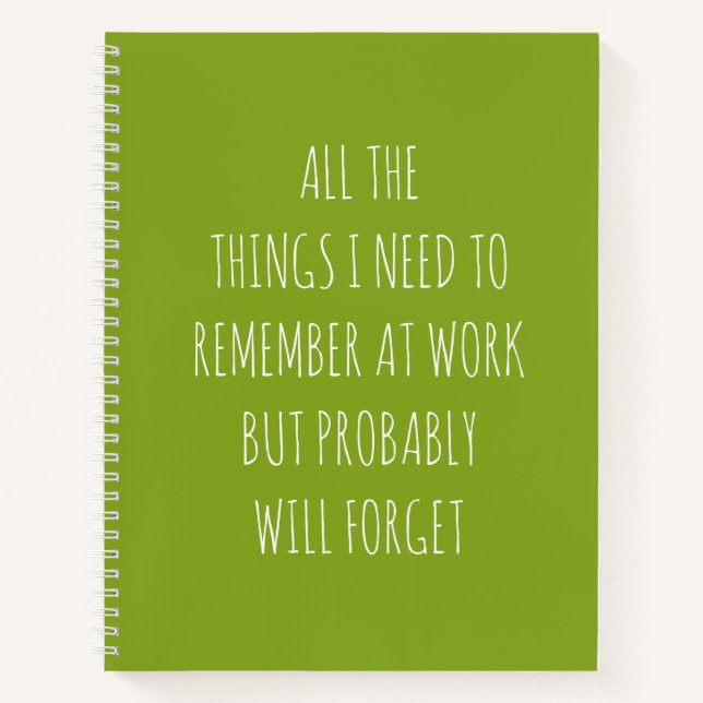 Carnet Toutes Les Choses Dont Je Dois Me Souvenir (Devant)