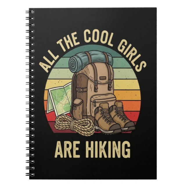 Carnet Toutes les filles cool font de la randonnée rétro (Devant)