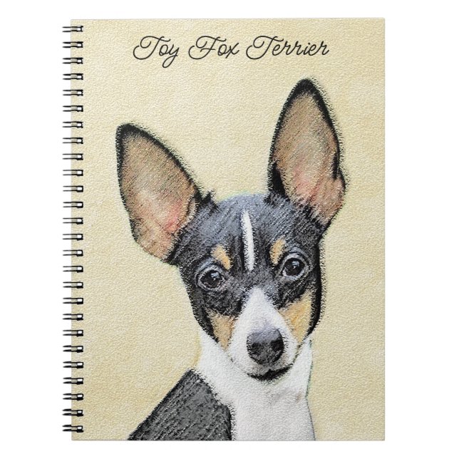 Carnet Toy Fox Terrier Peinture - Cute Original Chien Art (Devant)
